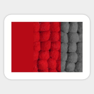 Red Pompom fiber art graphic design Sticker